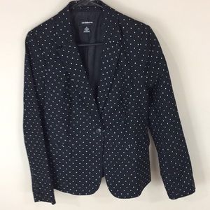 Liz Claiborne Black Polkadot Cotton Blazer Size Medium